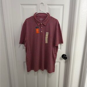 St. John's Bay Men's Polo Shirt - Red and Black Stripes